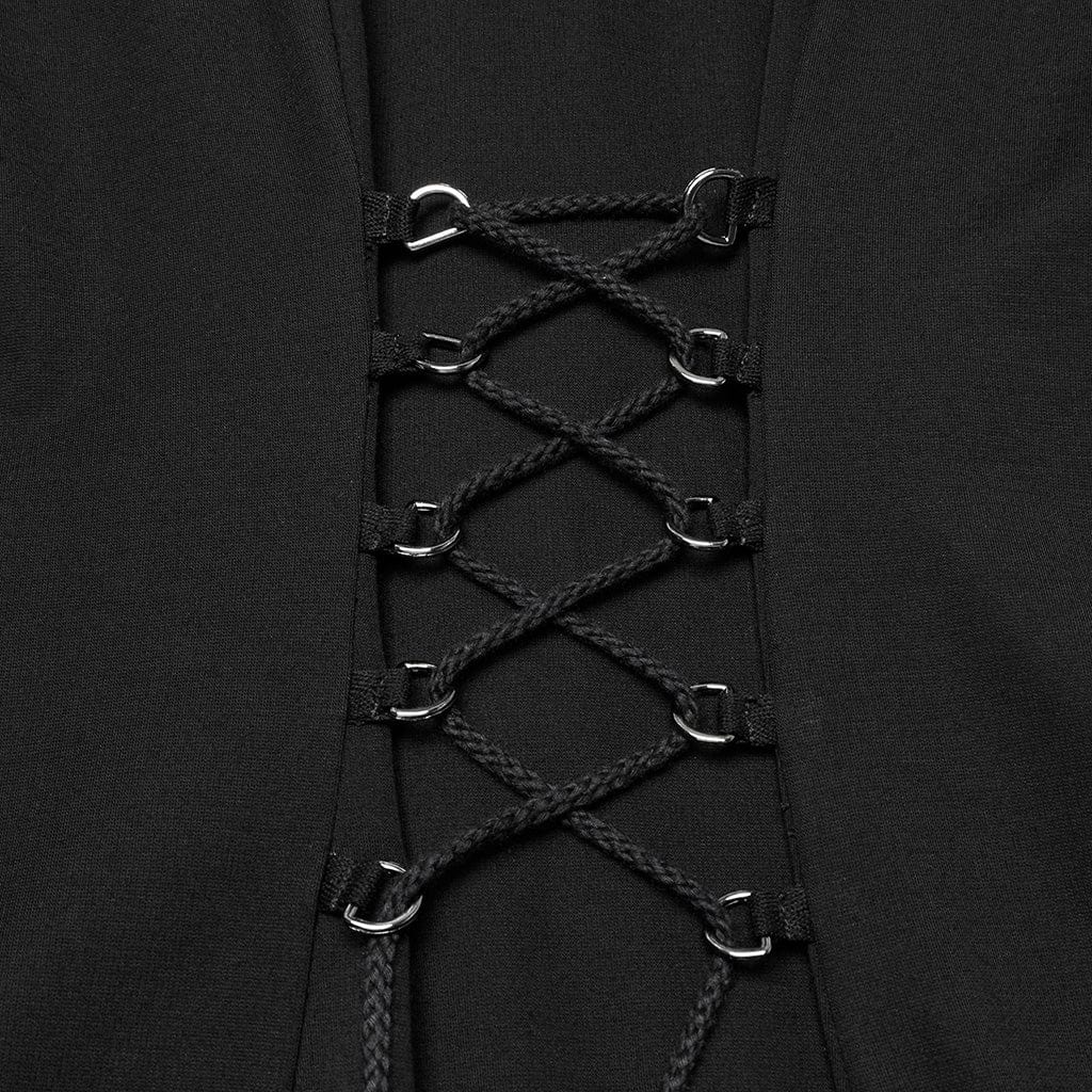 Abito da donna in rete con spalline punk e cappuccio - immagine 9