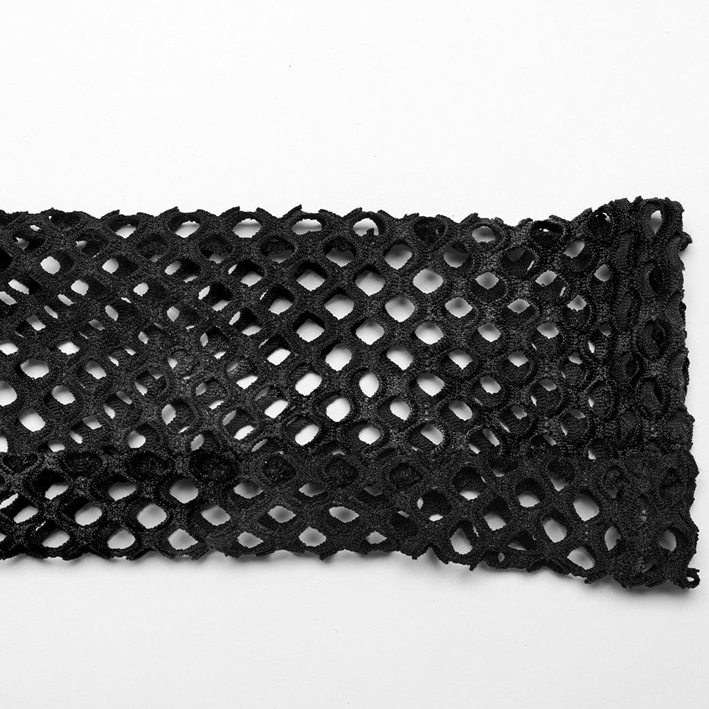 Leggings in rete tinta in massa punk da donna neri - immagine 8