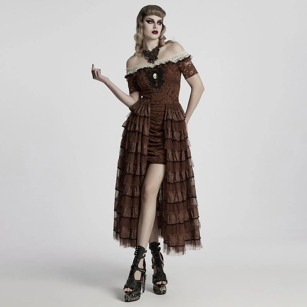 Collana da donna in stile steampunk con perline irregolari a forma di farfalla, ambra - immagine 5