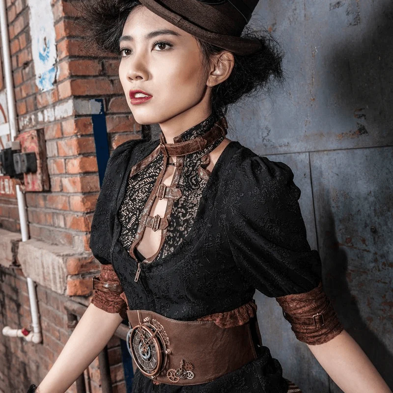 Cintura a vita larga parte orologio Steampunk - immagine 4