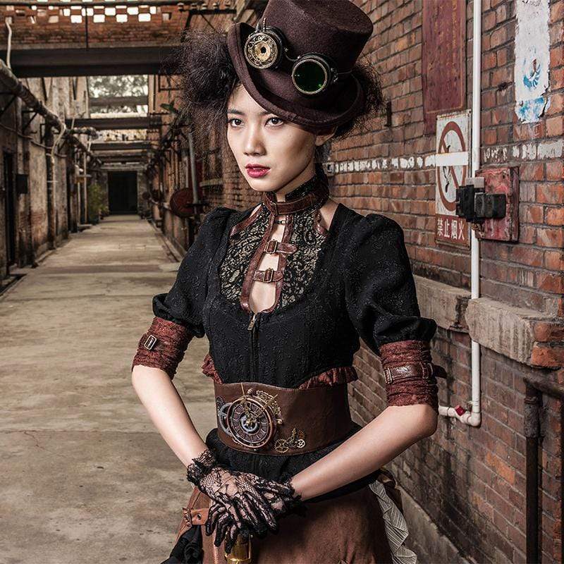 Cintura a vita larga parte orologio Steampunk - immagine 5