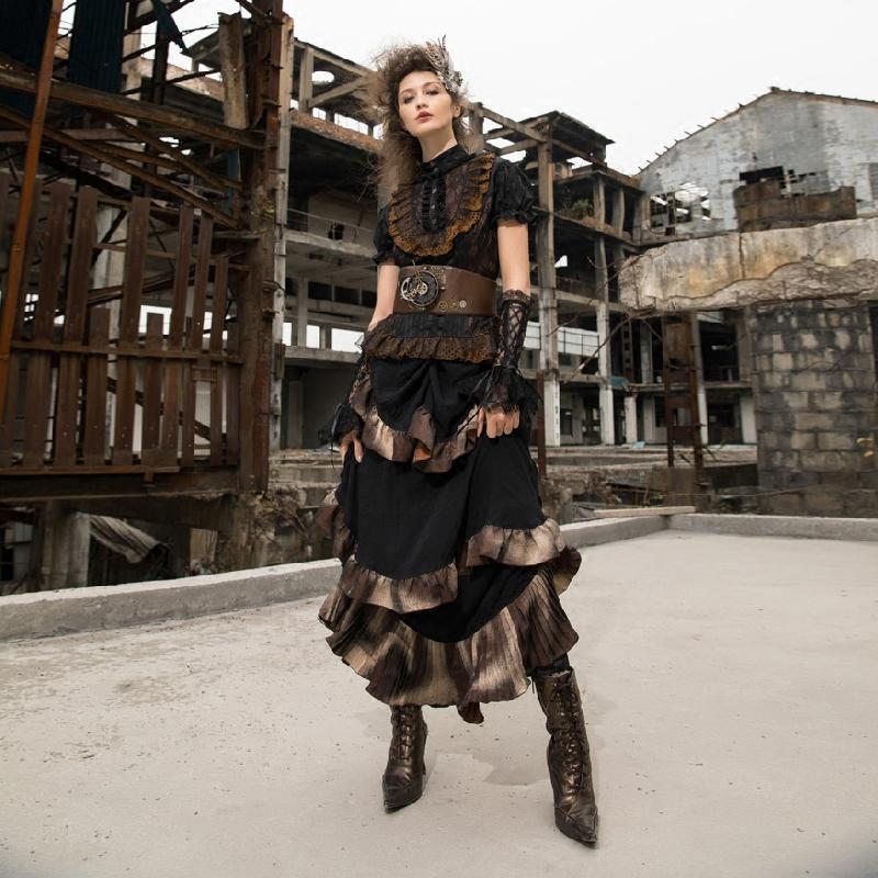 Gonna Steampunk a strati lunghi da donna - immagine 2